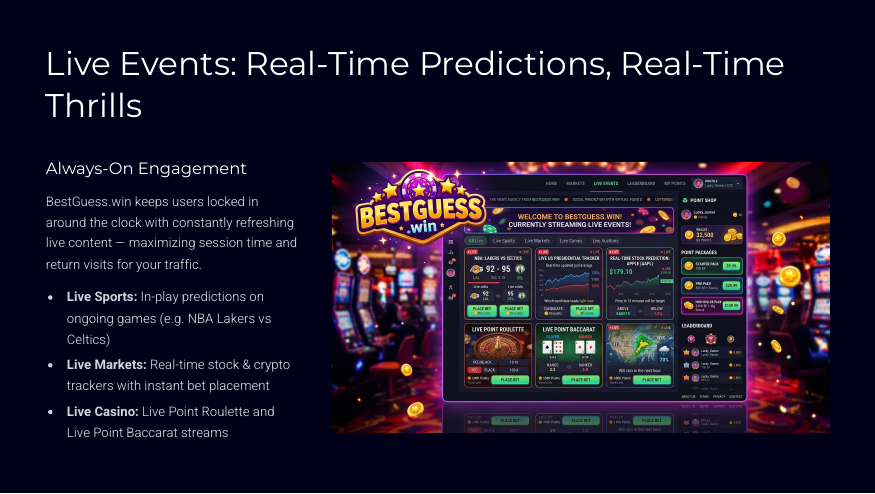 BestGuess.win live events: sports, markets, and live casino